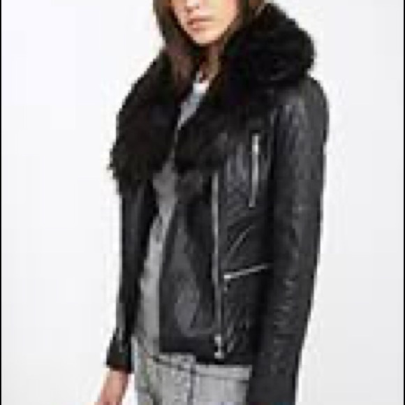 Forever 21 FAUX FUR TRIMMED MOTO JACKET - Picture 6 of 10